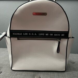 Nicole Lee White and Black Backpack